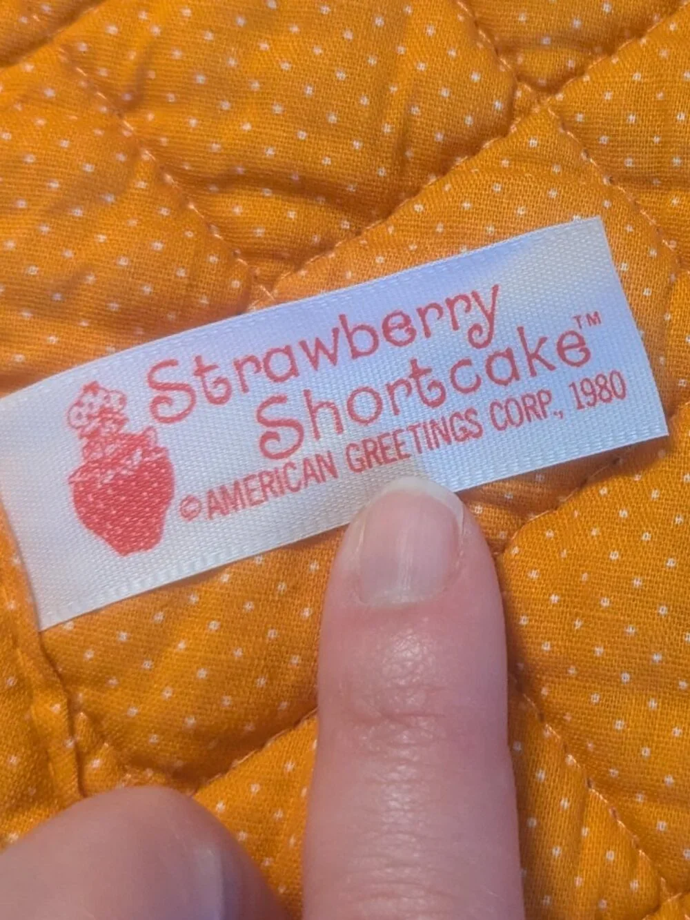 Vintage 1980 Strawberry Shortcake Orange Pot Holder / Hot Pad